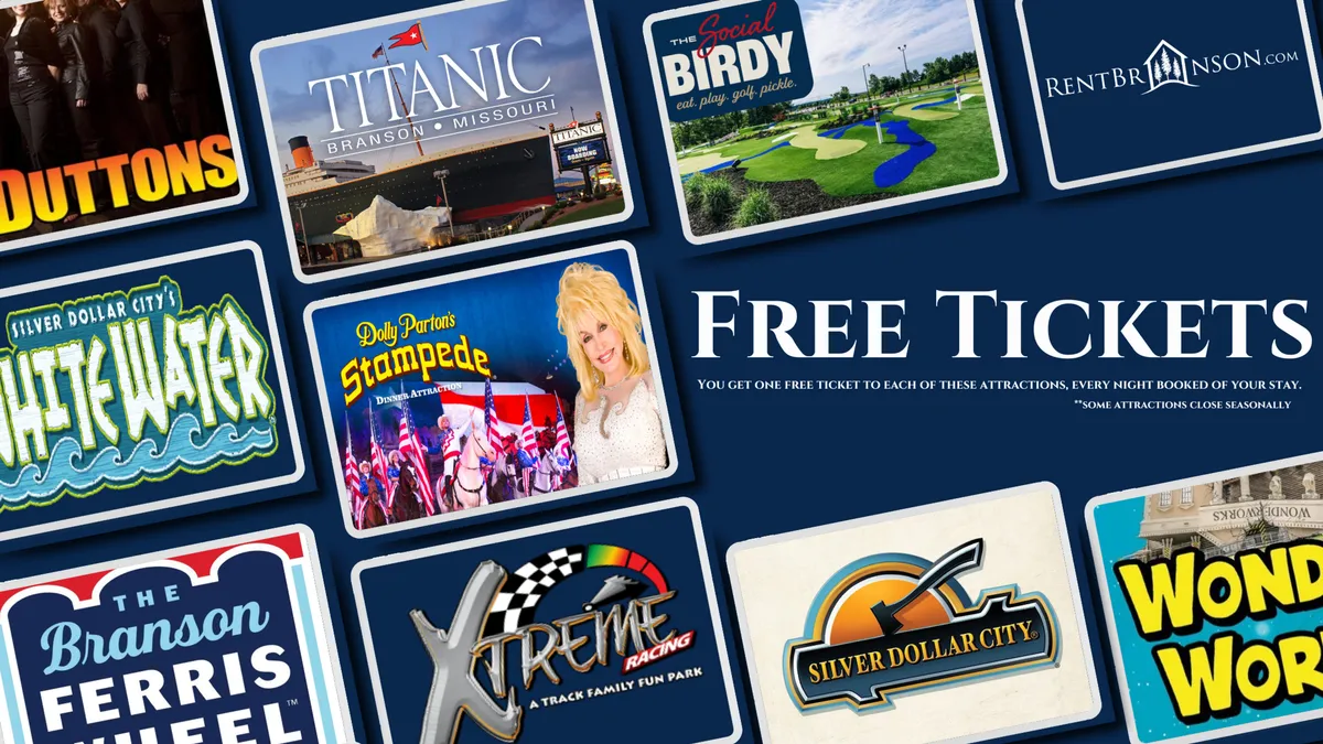 A vibrant display of promotional tickets featuring attraction logos and cheerful colors, evoking excitement and family fun. The setting hints at memorable outings and exclusive guest perks.